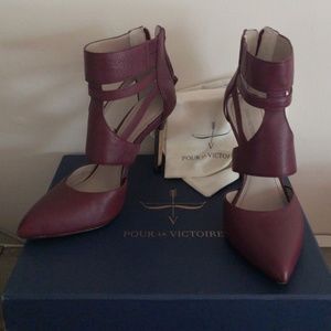 Purple Caged with gold heel by Pour La Victoire